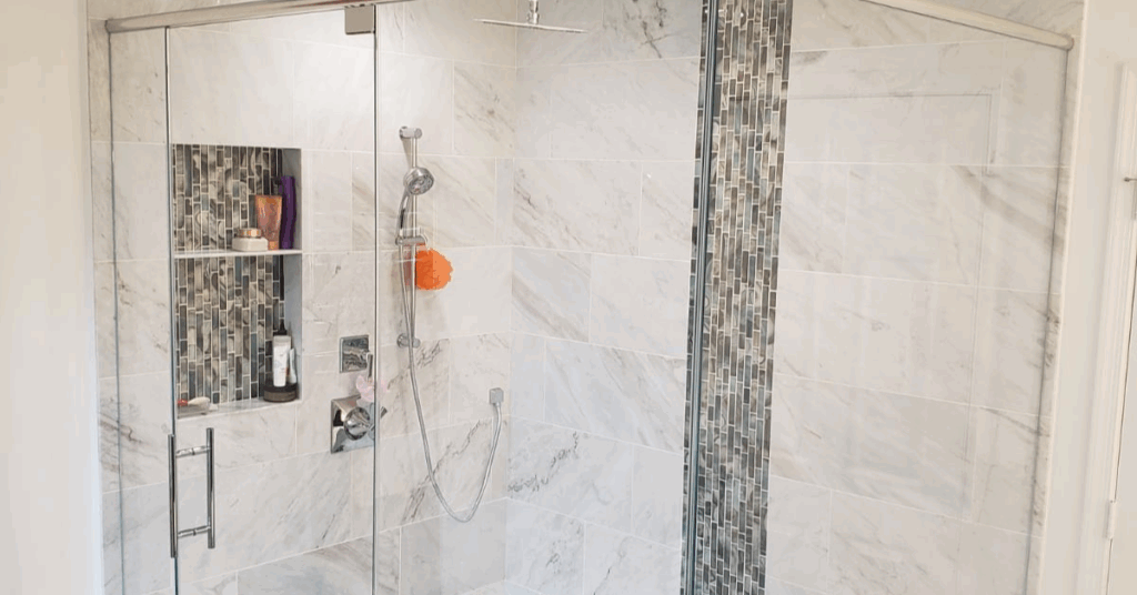 Modern glass shower door installation